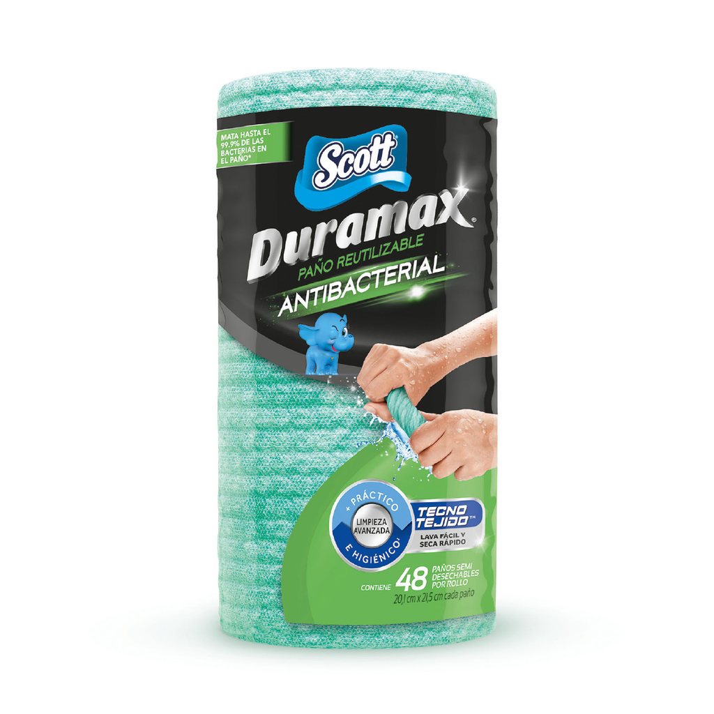 Paño Reutilizable Duramax Antibacterial SCOTT 12x1x48un
