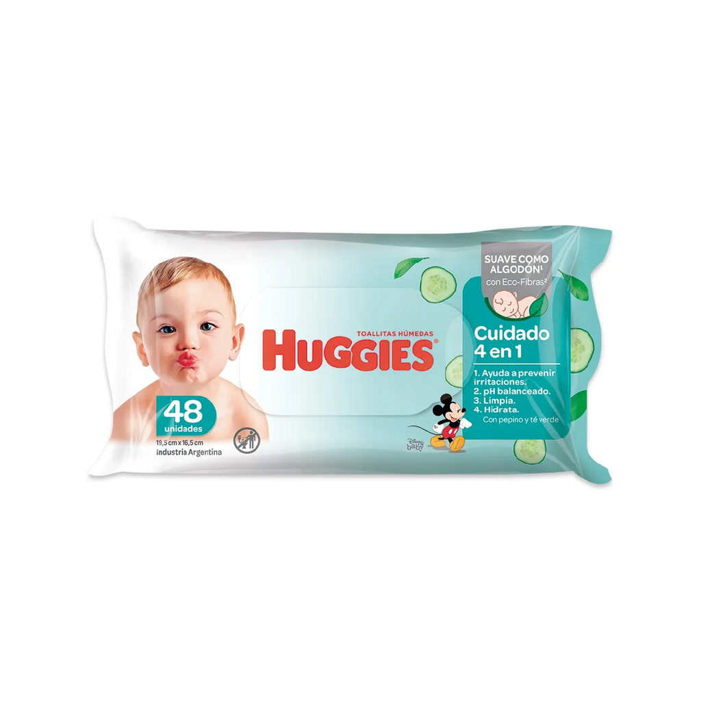 Toalla Húmeda Cuidado 4en1 C/Tapa HUGGIES 24x48un