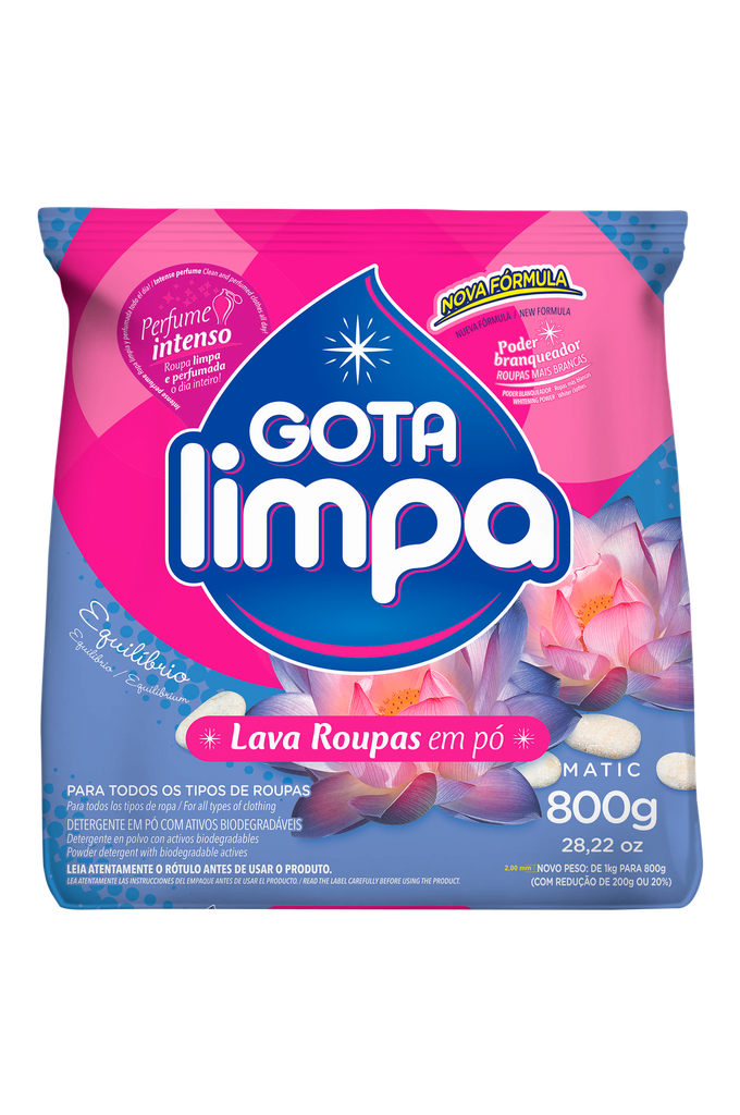 Detergente en polvo Equilibrio GOTA LIMPA 20x800g