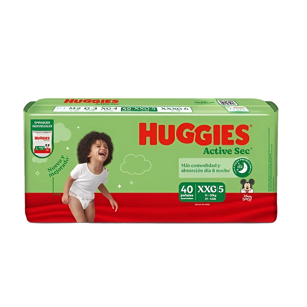 Pañal Active Sec Almacén XXG HUGGIES 2x40u