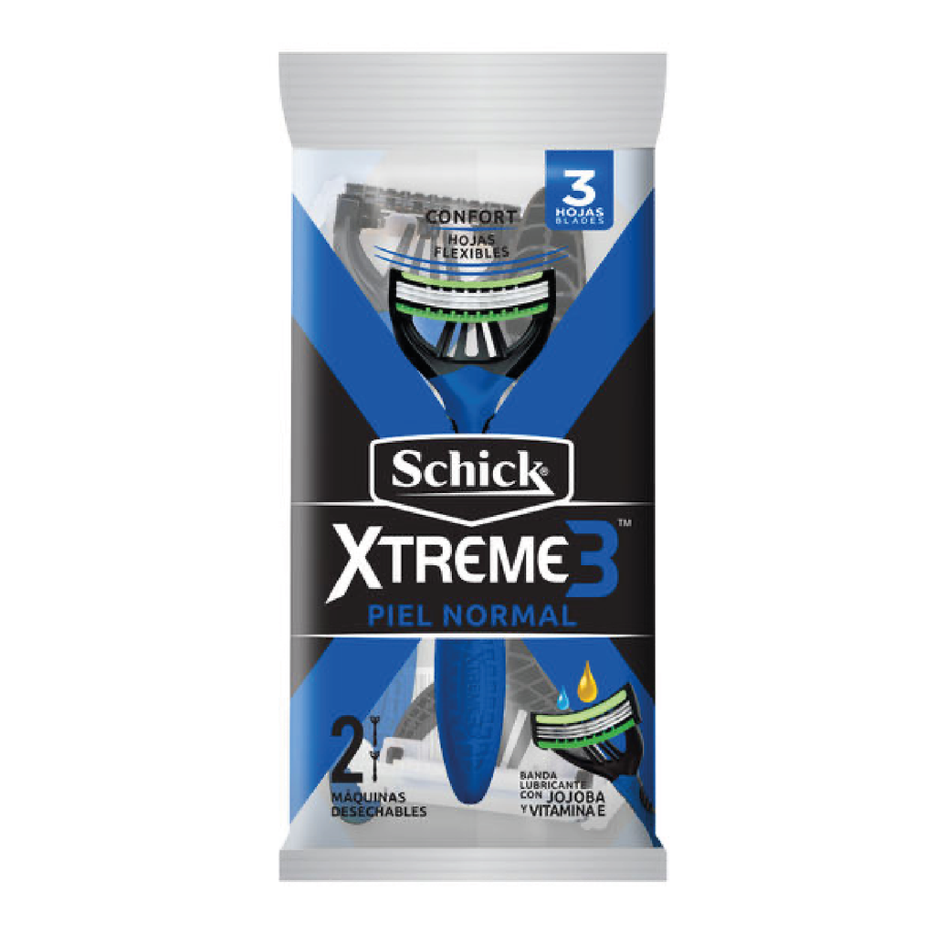 Máquina de afeitar piel normal SCHICK XTREME3 1x12un