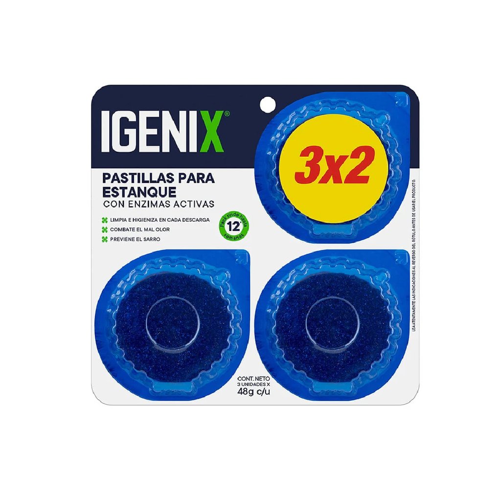 Pastilla Estanque Azul IGENIX 12x3x48gr