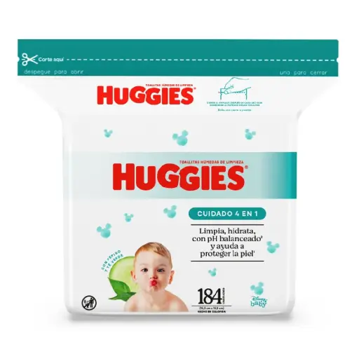 [12412F] Toalla Húmeda Cuidado 4en1 HUGGIES 1x184un