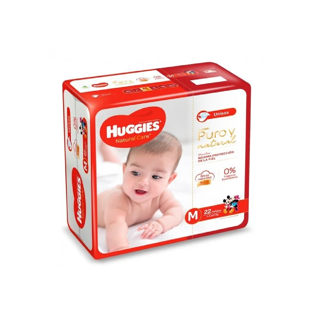 Pañal Natural Care M xpad HUGGIES 8x22un