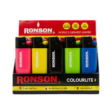 Encendedor Colour Lite Black RONSON 1x20un