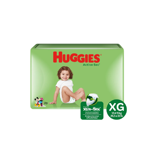 [12181] Pañal Active Sec XG Smurf HUGGIES 8x12un