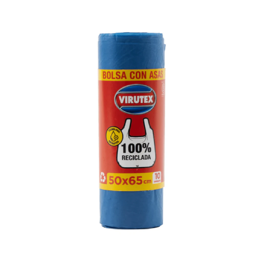 [16402] Bolsa Basura c/Asas Azul 50x65 VIRUTEX 50x10un